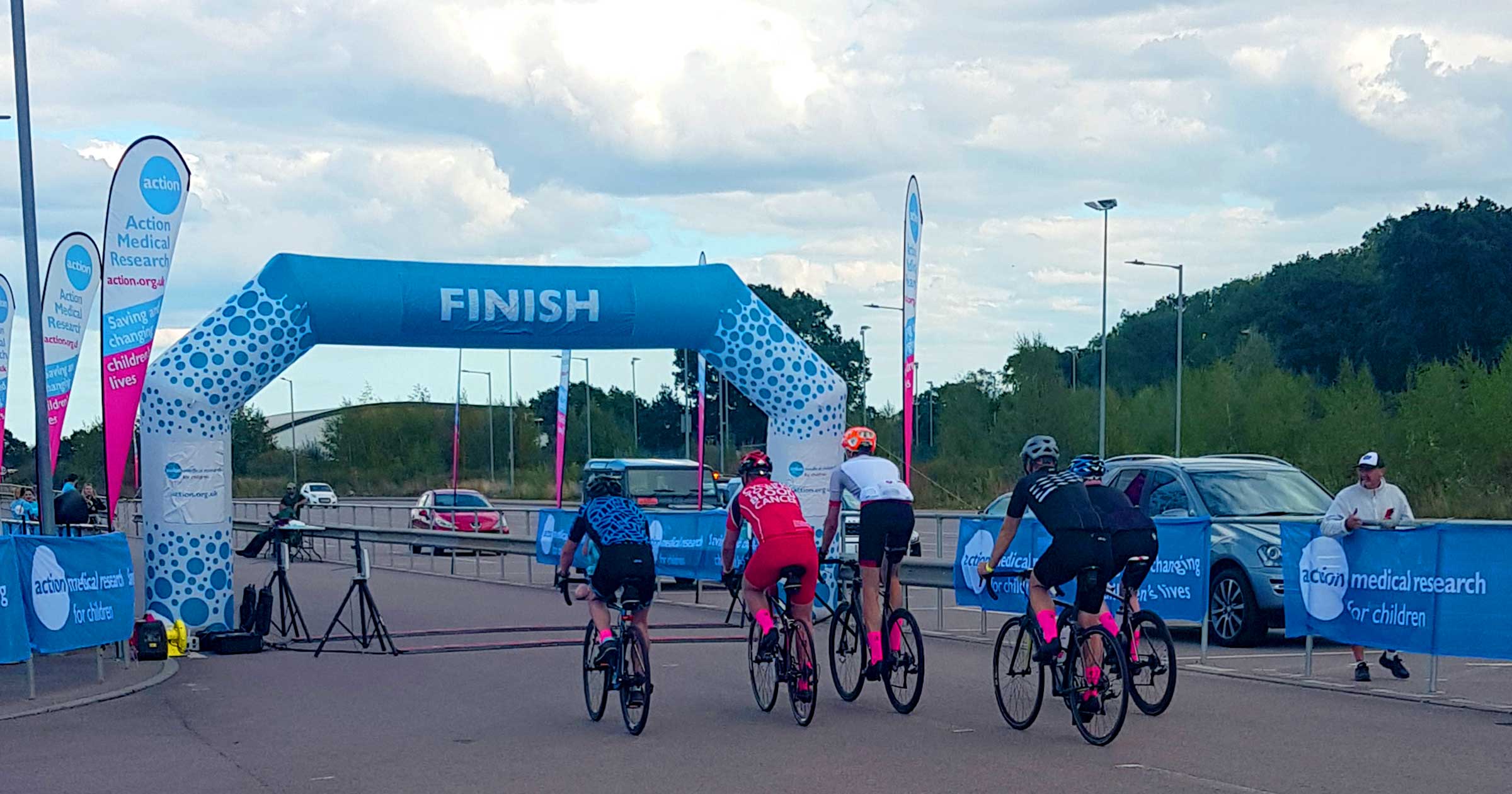 Image showing our team crossing the finish line